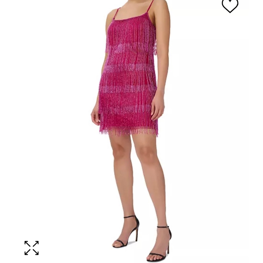 Adrianna Papell hot pink fringe dress. Worn once for the Eras tour ✨🪩💗
